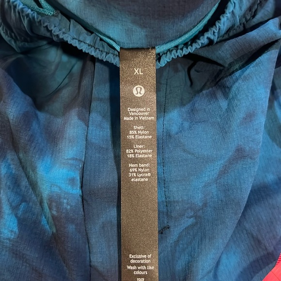 Lululemon Mens Surge Short Lined 6 in Tie Dye River Blue Classic Navy size XL - Picture 5 of 5